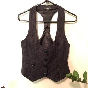 Twenty-One Black Tartan Vest